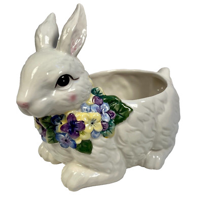 Corner Ruby Rabbit Candy Dish Bunny Easter Planter ''Spring Collection''