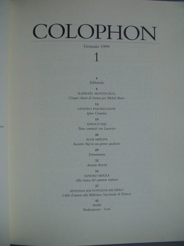 Revue "COLOPHON n° 1", Ed. NUM. avec GRAVURE de BAJ + ENVOI de BUTOR à MATARASSO - Picture 4 of 5
