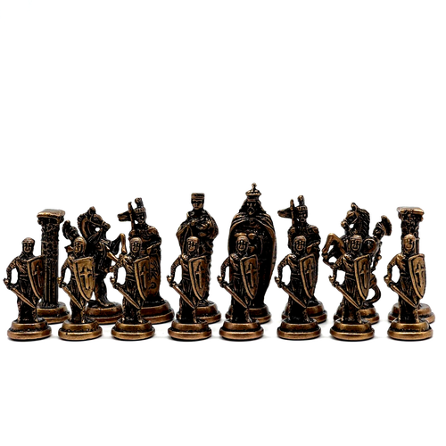 Handmade Metal Chess Pieces, British Chess Pieces, Copper Metal Chess Pieces - Picture 3 of 13