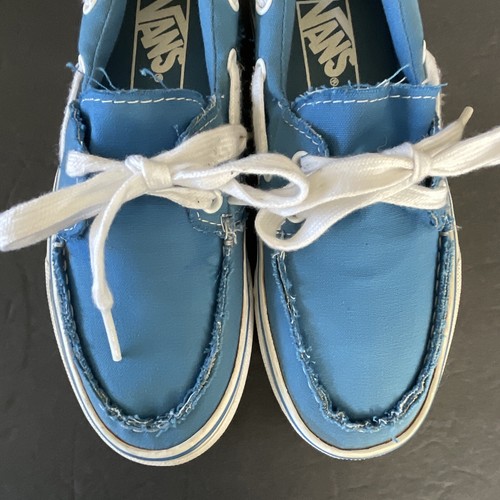 Vans Zapato Del Barco Men 4 - Women 5.5 Boat Shoe Blue Slip On - Picture 6 of 10