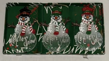 Kurt S Adler Clear Snowman Let It Snow Christmas Ornament Set Holiday Gift