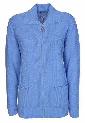 Women Cardigan Long Sleeve Ladies Zip Up Knitted Jumper Casual Sweater Top 8-22 - Picture 7 of 14