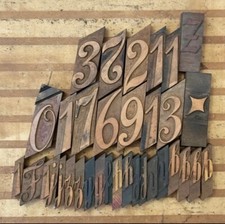  4 Miscellaneous Vintage Antique Alphabet Wooden Letters Font Wood Blocks Type