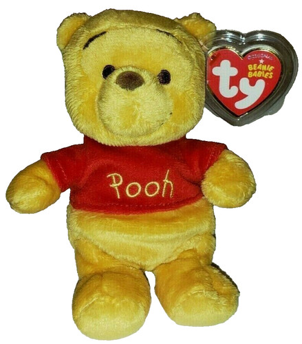 Ty DISNEY WINNIE THE POOH Beanie Baby 6-8" NEW MWMTs Plush Stuffed Animal Toy