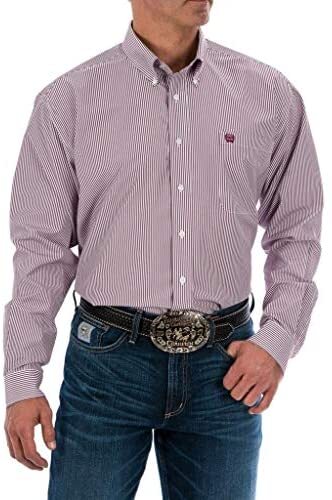 Cinch Men's Tencel Classic Fit Long Sleeve Shirt, Burgundy, L - Picture 1 of 4