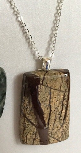 Picture Jasper Cabochon Pendant Necklaces on Silver Plated Glue-on Bails - Picture 2 of 18