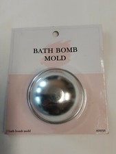 2-Piece Silver Durable Metal Bath Bomb Mold W/Instructions On Back BRAND NEW