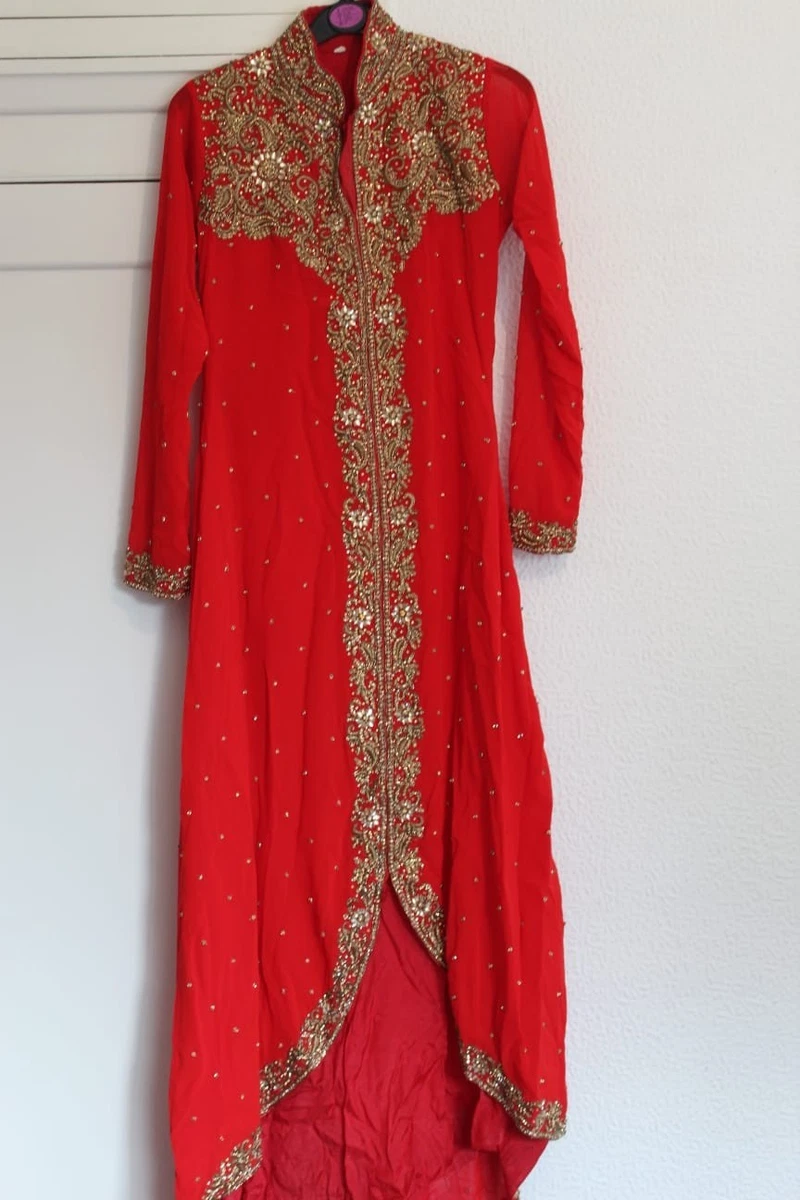 Red formal cheap pakistani dresses