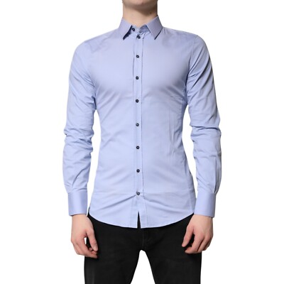 DOLCE & GABBANA Hemd hellblau Baumwolle SICILIA Kleid formell 38/US15/XS 350usd