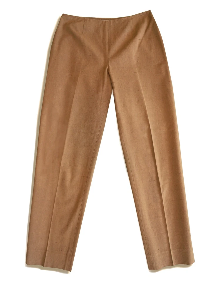 LEGGIADRO Shantung y Algodón Elastizado Calce Ajustado Cremallera Lateral Pantalones al Tobillo 12 Foto 2 de 4