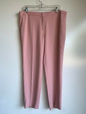 ESCADA Women's Rose Blossom Pink Flat Front Ankle Trouser Pants Size 42