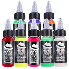 OPHIR 30ML/bottle Temporary Tattoo Fluorescent Ink Pigment for Airbrush 8 Colors
