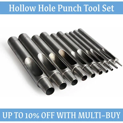 Sharp Hohl Locher Werkzeug Set Schneiden Locher Maker Leder Stoff 0,5-10 mm