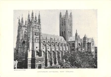 Canterbury Cathedral Art Print Vintage by Brown's Famous Pictures 5 1/2" by 8"