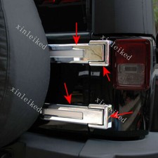 Chrome Tailgate Door Hinge Cover Protector Parts For Jeep Wrangler Jk Jku 08-17