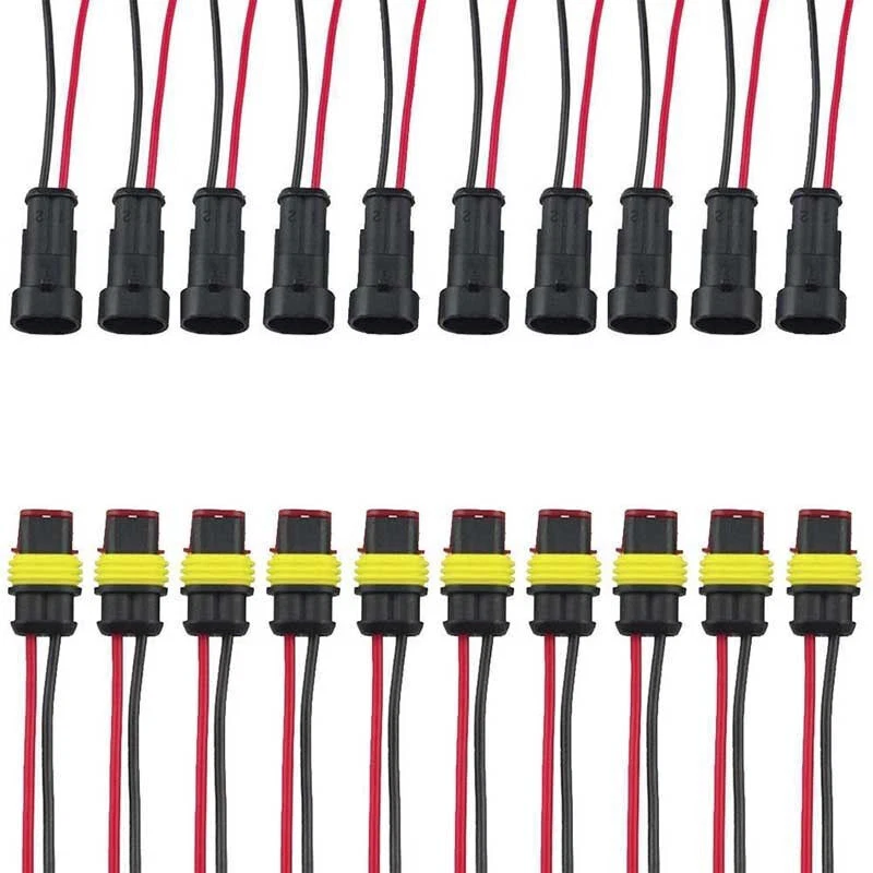 10Kit 2 Pin Waterproof Electrical Cable Wire Connector Plug Car truck Motorcycle - Image 2 of 4