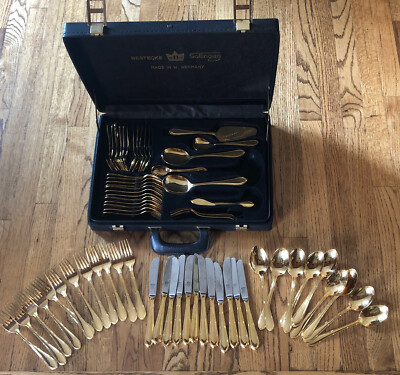 Solingen SBS - Ménagère pour 12 personnes (69) - Gloria royale - Coeur plaqué or 23 carats 24