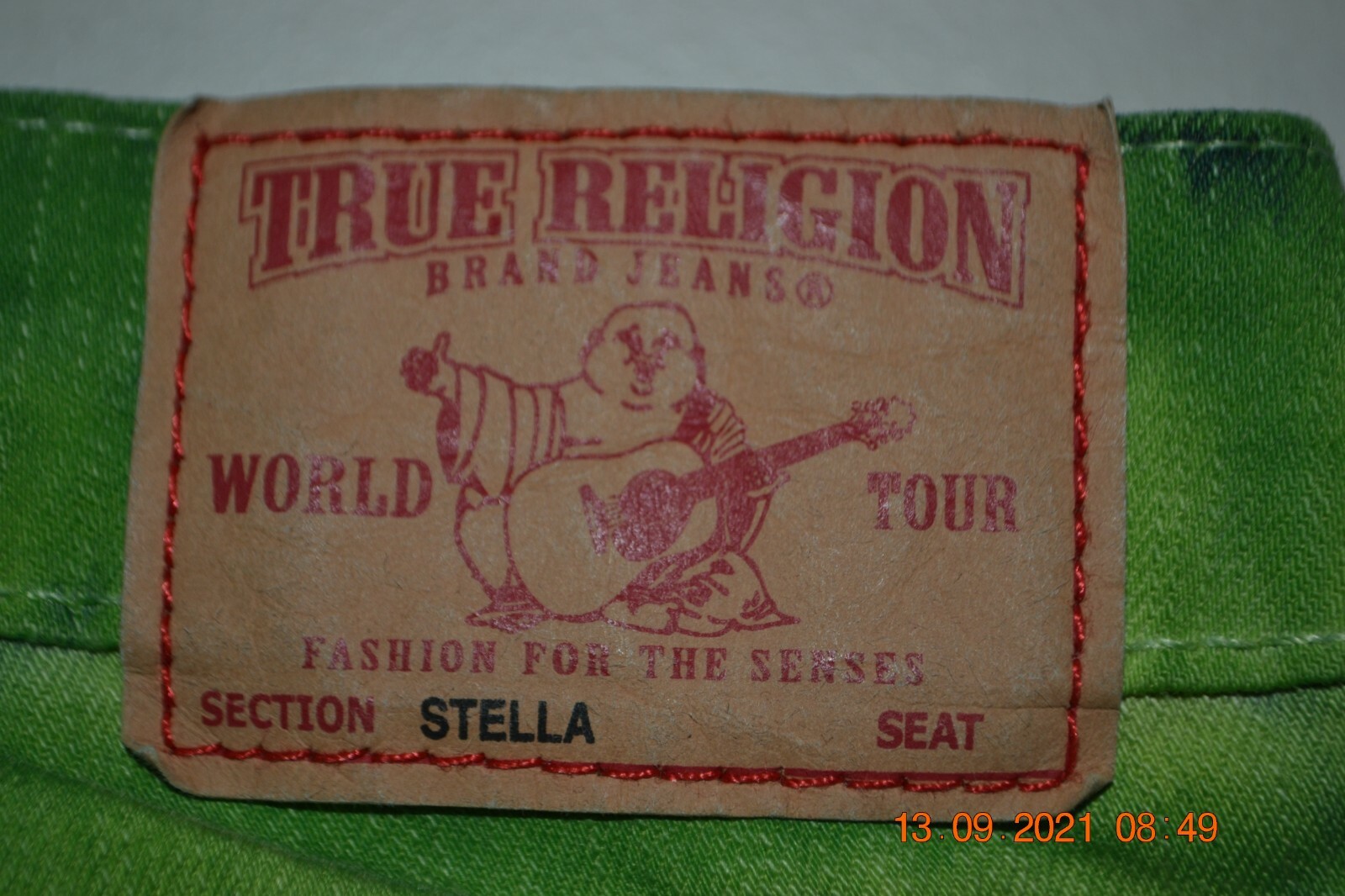 True Religion Women's Stella Skinny No Pocket Flaps Lime Green Jeans Sz 27x34 thumbnail 3