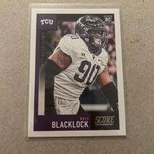 Ross Blacklock 2020 Panini Score Base Rookie Card #345 TCU Football Card. rookie card picture