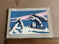 1940’s Screen Print Christmas Card Seasons Greetings The Selby Shoe Company