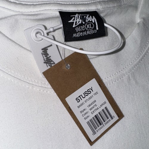 Stussy International Basic Tee Size XL White Short Sleeve Logo NWT - Picture 6 of 7