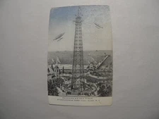 Vintage Revolving Air Ship Tower Postcard Steeplechase Park Coney Island