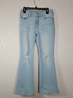 Old Navy Girl's High Waisted Flare Leg Ripped Jeans Size 10