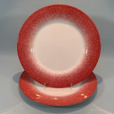 Portmeirion Potters Mist 2 Red Dinner Plates 28cm SECONDS