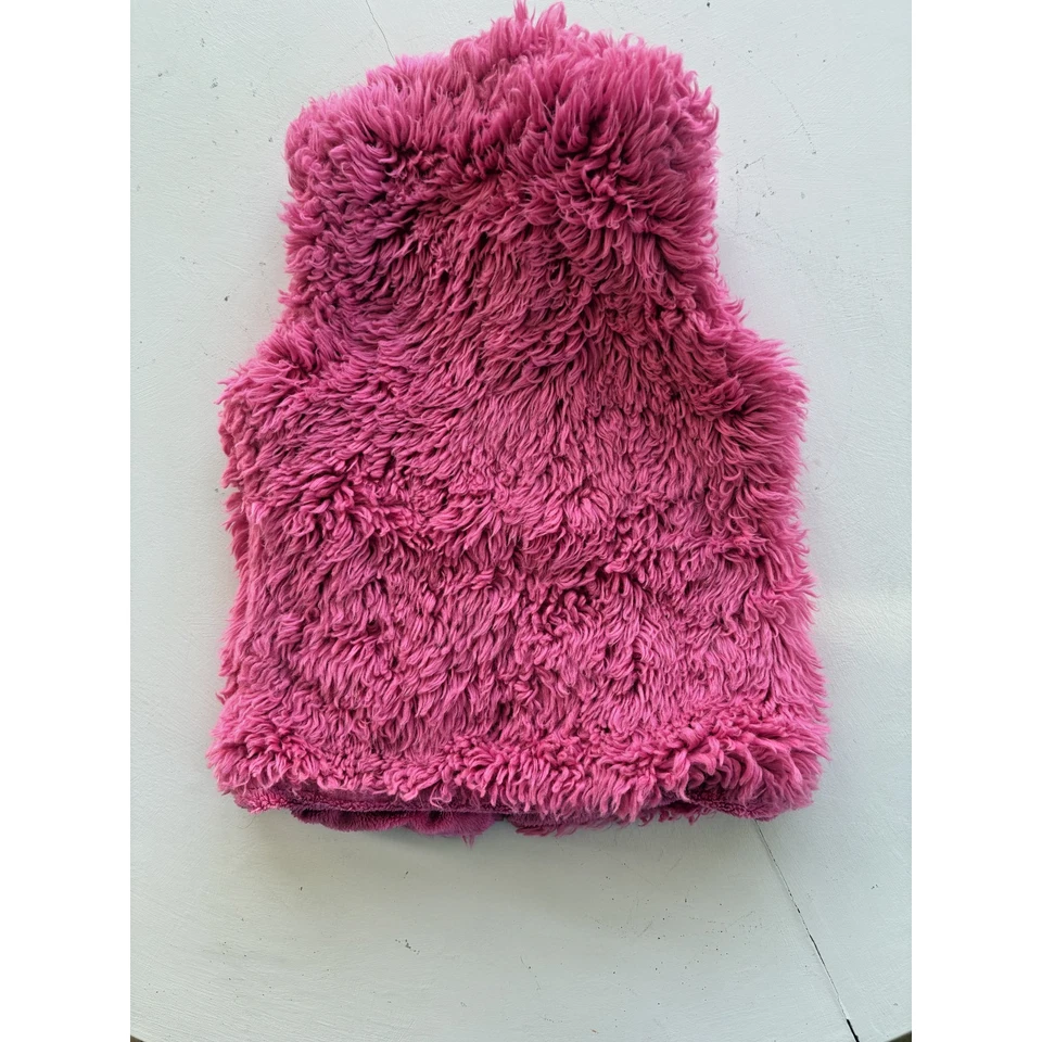 Colete de pele sintética American Widgeon meninas 6/6x rosa quente com zíper pom pom - Imagem 3 de 3