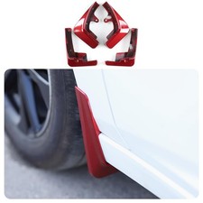 Red ABS Mud Flaps Splash Guards 4PCS for Car
