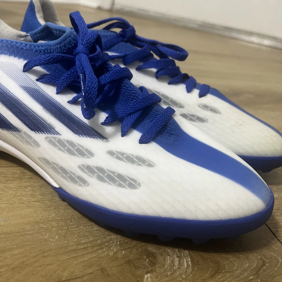 Adidas Hombres X Speedflow.3 Blanco Azul Zapatos de Fútbol con Cordones Talla 8 Foto 4 de 4