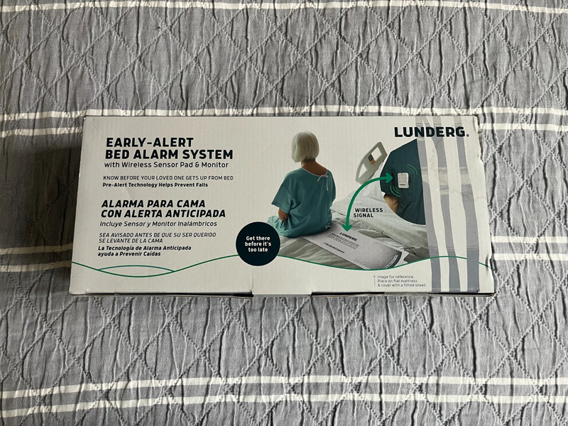 Lunderg Early Alert Bed Alarm System w/ Wireless Sensor Pad and Monitor NEW OB