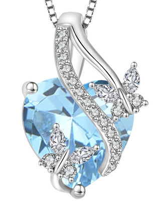 Infinite Heart Pendant Sterling Silver Butterfly Necklace for Women Jewelry Gift
