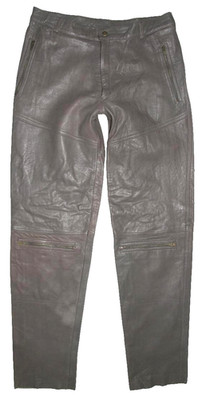 / ROSCOE / Herren- LEDERHOSE in grau / OUTDOOR- Hose aus Glattleder in Gr. 52