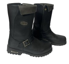 Unik Just for Bikers Premium Black Cowhide Leather Motorcycle Boots Mens 13