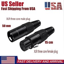 XLR 3-Pin Female Male Audio Mic Microphone Adapter Cable Connector Plug 1 Pack