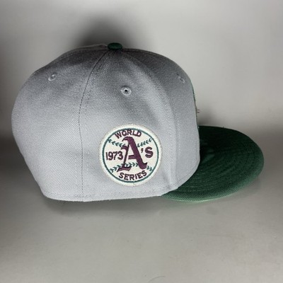 Oakand Athletics Hat Cap Fitted 7 3/4 Gray Green Swinging 1973
