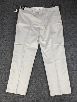 Roundtree & Yorke Pants Mens 48x34 Stone Travel Smart Classic Fit