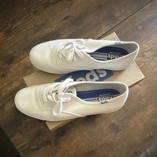 Keds White Solid Lace-Up Low Top Sneaker Casual Athletic Shoes w/ Box