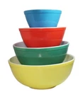 Vtg 1940s T.M REG Pyrex Primary Colors Nesting Mixing Bowls Complete Set No #s