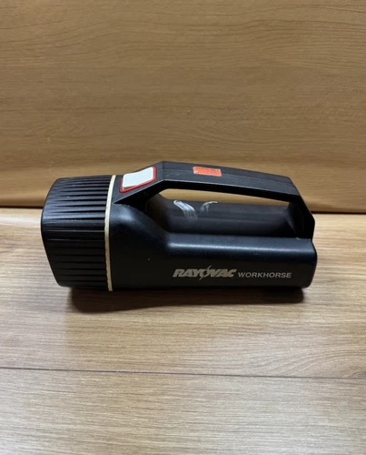 Tested Black Vintage Rayovac Workhorse Flashlight Black Handheld 4D batt(V10)