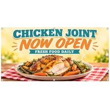 Chicken Joint Food Vinyl Banner Roast Poultry Sign Diner Restaurant Cafe
