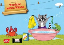 Waschbär wäscht Wäsche. Kamishibai Bildkartenset | Susanne Straßer | Box | 13 S.