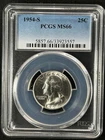 1954-S  25C Washington Quarter Dollar PCGS MS66  33923557