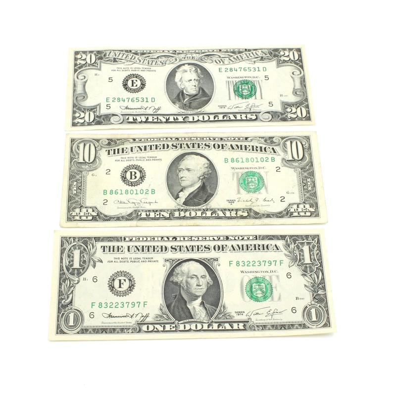 US Federal Reserve Notes Front to Back Ink Transfer Error Lot of 3 #C926-5