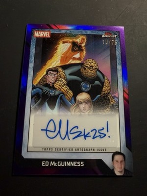 2026 Topps Finest Fantastic Four Comic Book Artist Auto Ed McGuinness Purple /75