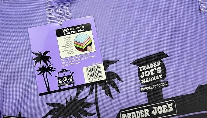 💜Trader Joe's Purple Rain Tote Cooler Bag FREE SHIP Periwinkle Lavender
