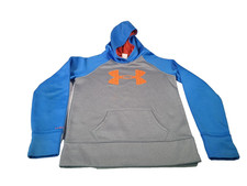 Under Armour Hoodie Sweatshirt Youth Large Gray Loose Athletic Sports Pullover