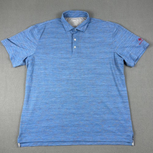 Johnnie-O Herren Poloshirt Herren XL Performance Golf Blau Logo Preppy Freizeit