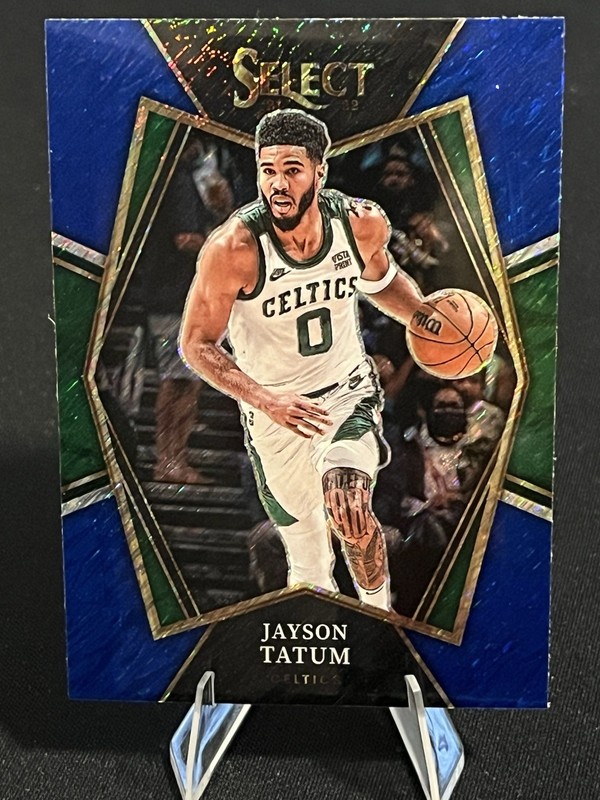 2021-22 Select Jayson Tatum Premier Level Blue Shimmer Prizm #172 Celtics